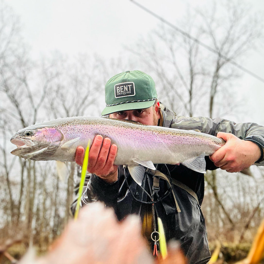 One Hand One Arm Adaptive Fishing Big Rainbow Trout 