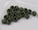 Mottled Tactical Slotted Tungsten Beads Olive / 1/8 3.3mm