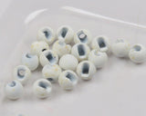 Mottled Tactical Slotted Tungsten Beads White / 1/8 3.3mm