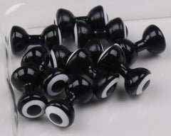 Double Pupil Lead Eyes - Medium / Blk w/White & Blk Pupil