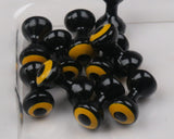 Double Pupil Lead Eyes Large / Blk w/Yellow & Blk Pupil