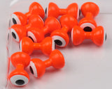 Double Pupil Lead Eyes Large / Fl. Orange w/White & Black Pupil