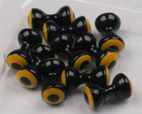 Double Pupil Brass Eyes Black Yellow & Black Pupil / Large