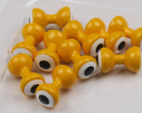 Double Pupil Brass Eyes Yellow White & Black Pupil / Large