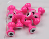 Double Pupil Brass Eyes Fl Pink White & Black Pupil / Large