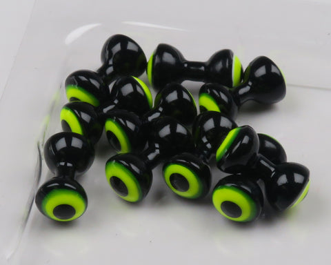 Double Pupil Brass Eyes Black Yellow Chartreuse & Black Pupil / Large