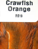 Natural and Dyed Rabbit Strips Crawfish Orange