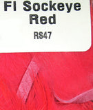 Natural and Dyed Rabbit Strips Fl. Sockeye Red