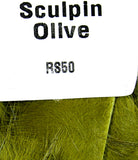 Natural and Dyed Rabbit Strips Sculpin Olive