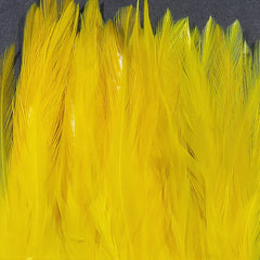 5-7" Dyed over White Strung Saddle Hackle - Yellow #383