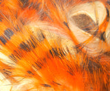 Tiger Barred Magnum Rabbit Strips #6 Hot Orange Black Over White