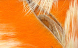 Crosscut Two Toned Rabbit Strips #13 White Tipped Hot Orange