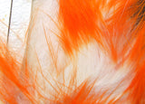 Crosscut Two Toned Rabbit Strips #17 White Tipped Hot Orange